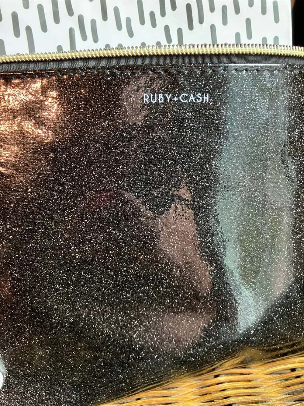 RUBY+ CASH Glitter Cosmetic Pouch with 'Get Chic Done' Slogan & free gifts!!!